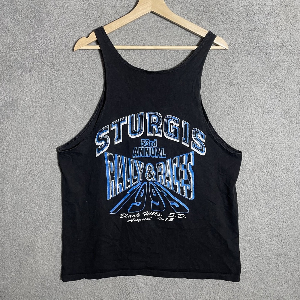 Vintage 1993 Sturgis Black Hills Tank top Shirt large 53rd Annual Motor classic - Picture 8 of 9